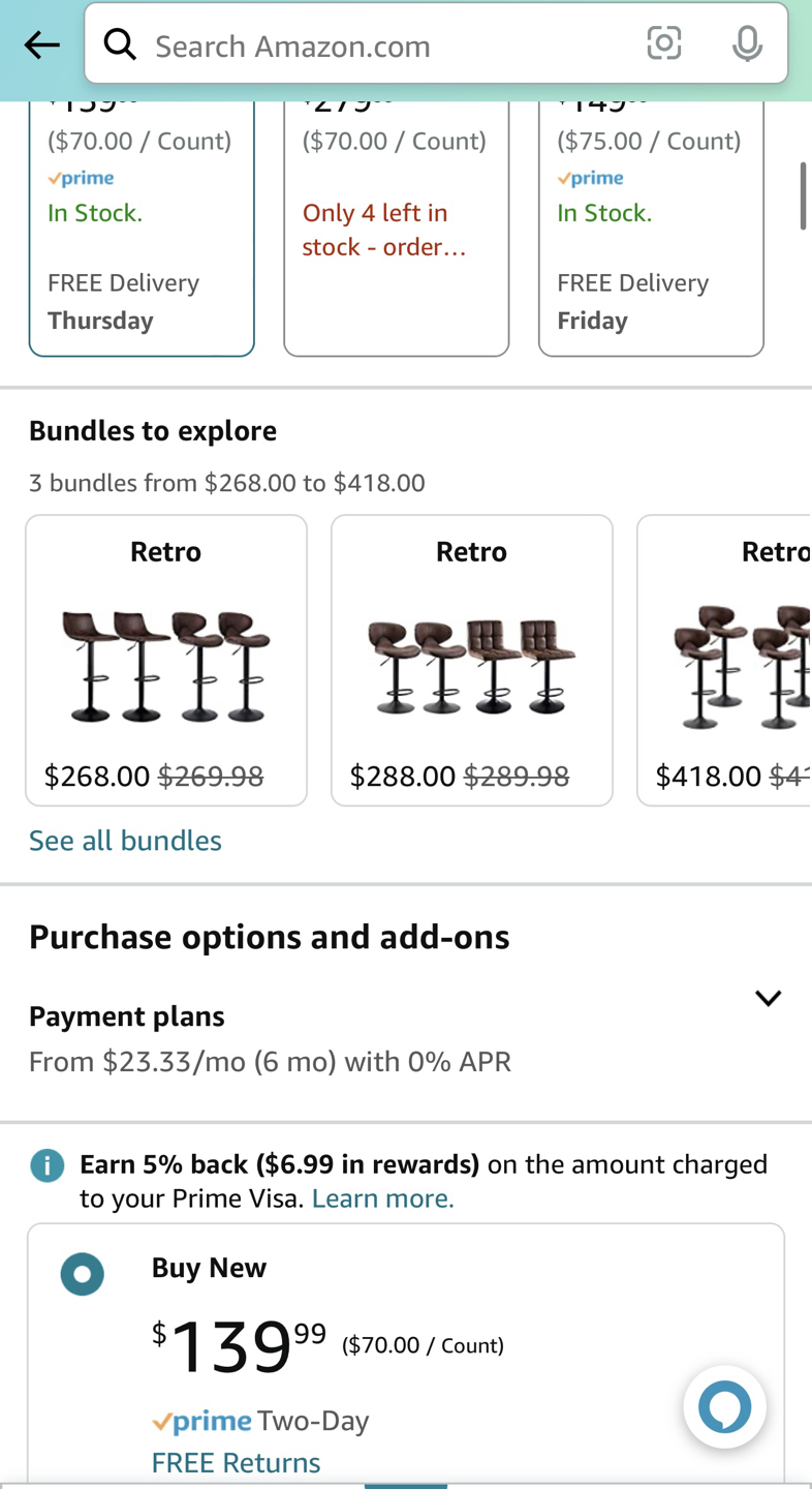 Bar Stool Chairs Set of 2 - photo 4