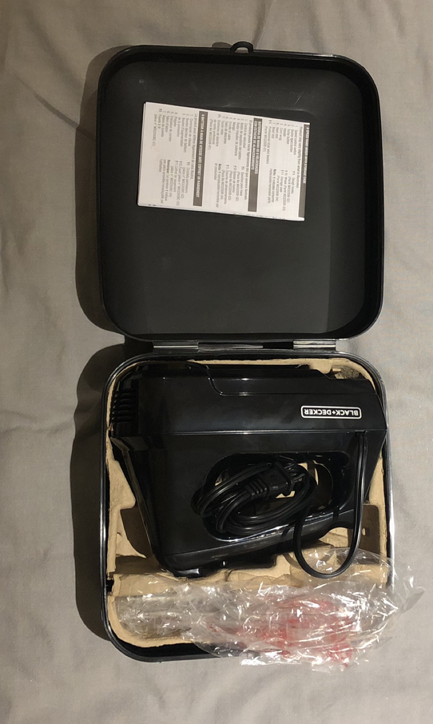 Black and Decker hand mixer with storage case and box - photo 3
