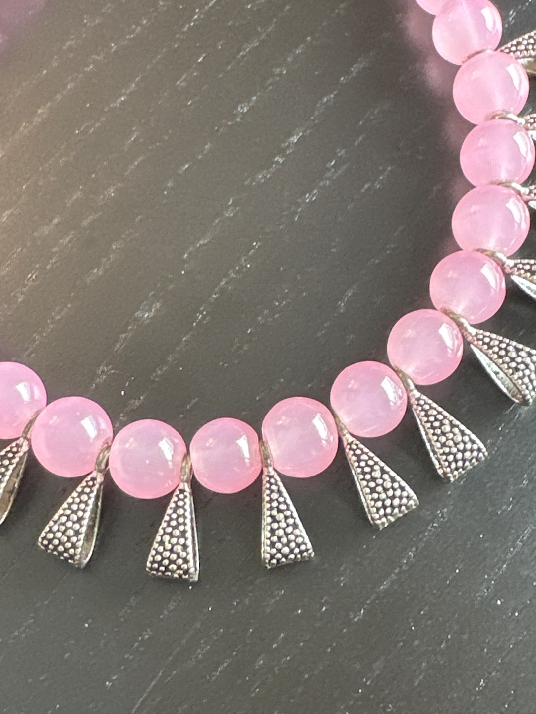 A unique Beautiful pink handmade neckpiece / necklace - photo 2