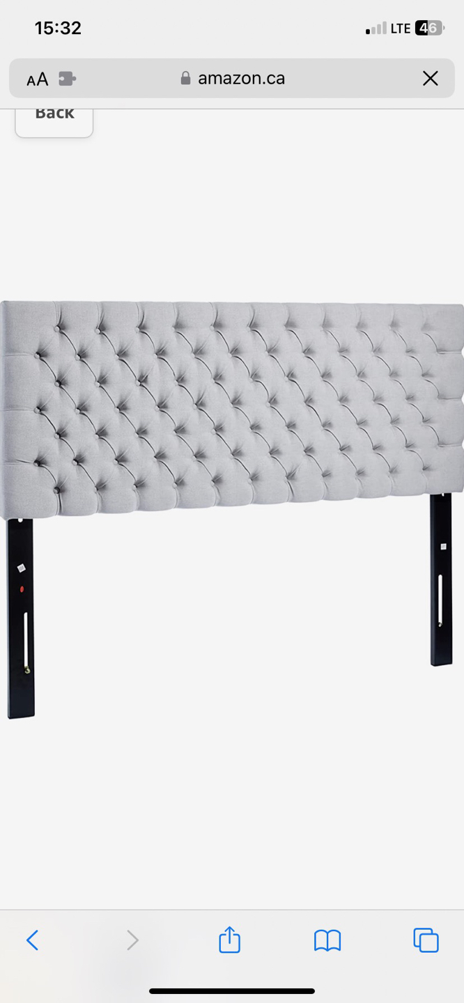 Modern quilted style headboard for queen size bed. thumbnail