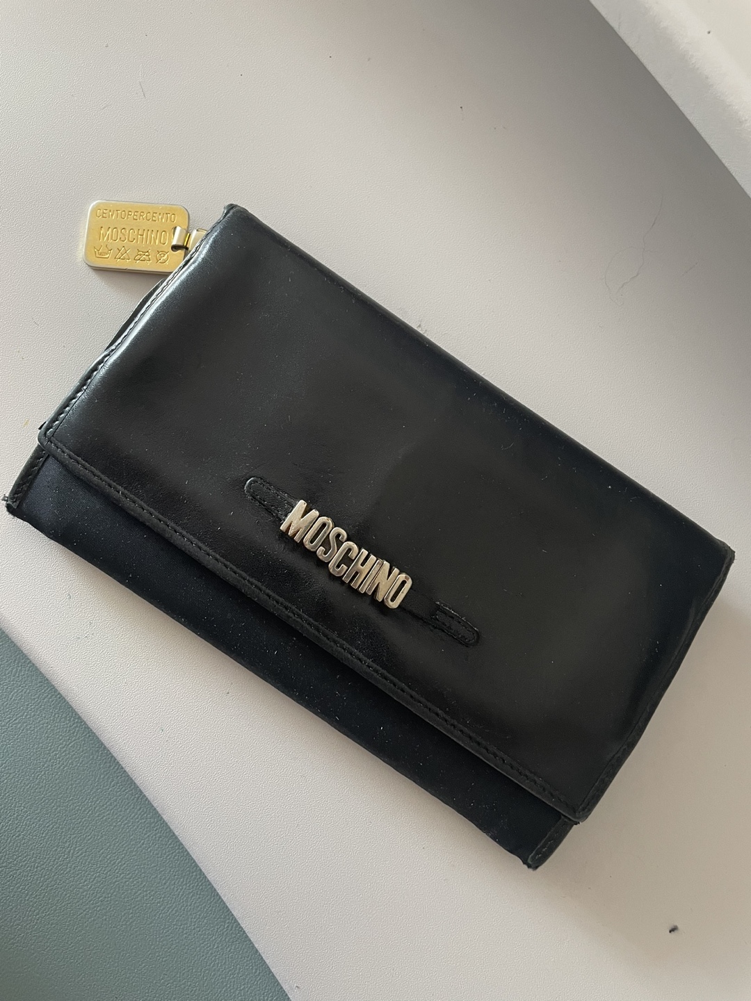 Black leather wallet - combination shell thumbnail