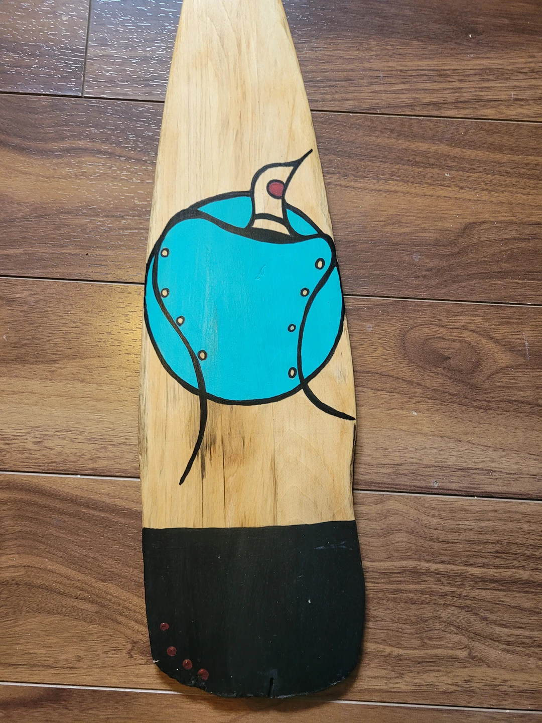reclaimed wood paddle hand painted - photo 3