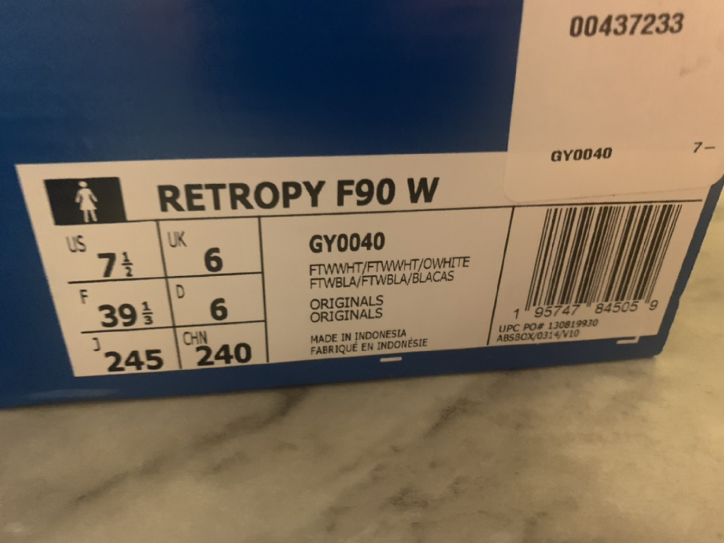 Adidas Retropy F90 / W7.5 / Cloud White / Off White - photo 3