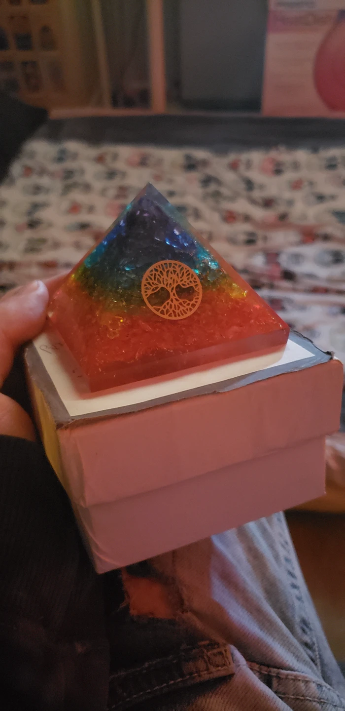 GORGEOUS CHAKRA  ORGANITE PYRAMID