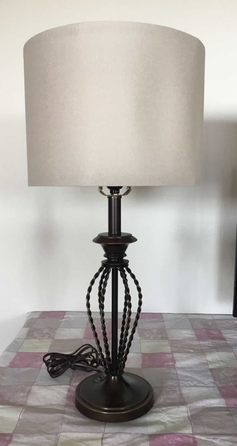 Copper Brass decorative lamp with beige colour shades - photo 2