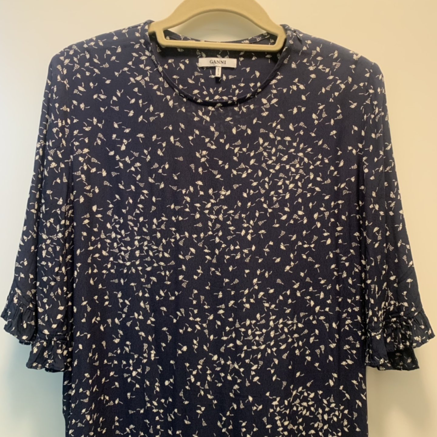 Ganni Navy Maxi Dress Sz 38 image indicator(2)