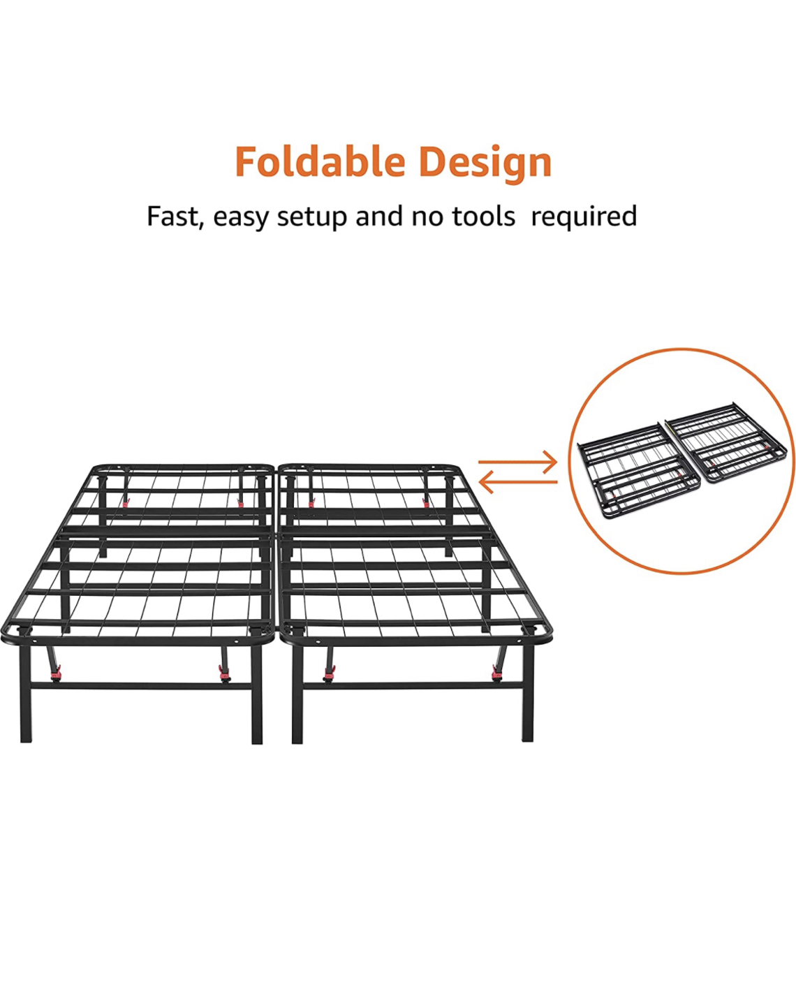 Foldable metal bed frame - Queen - photo 3