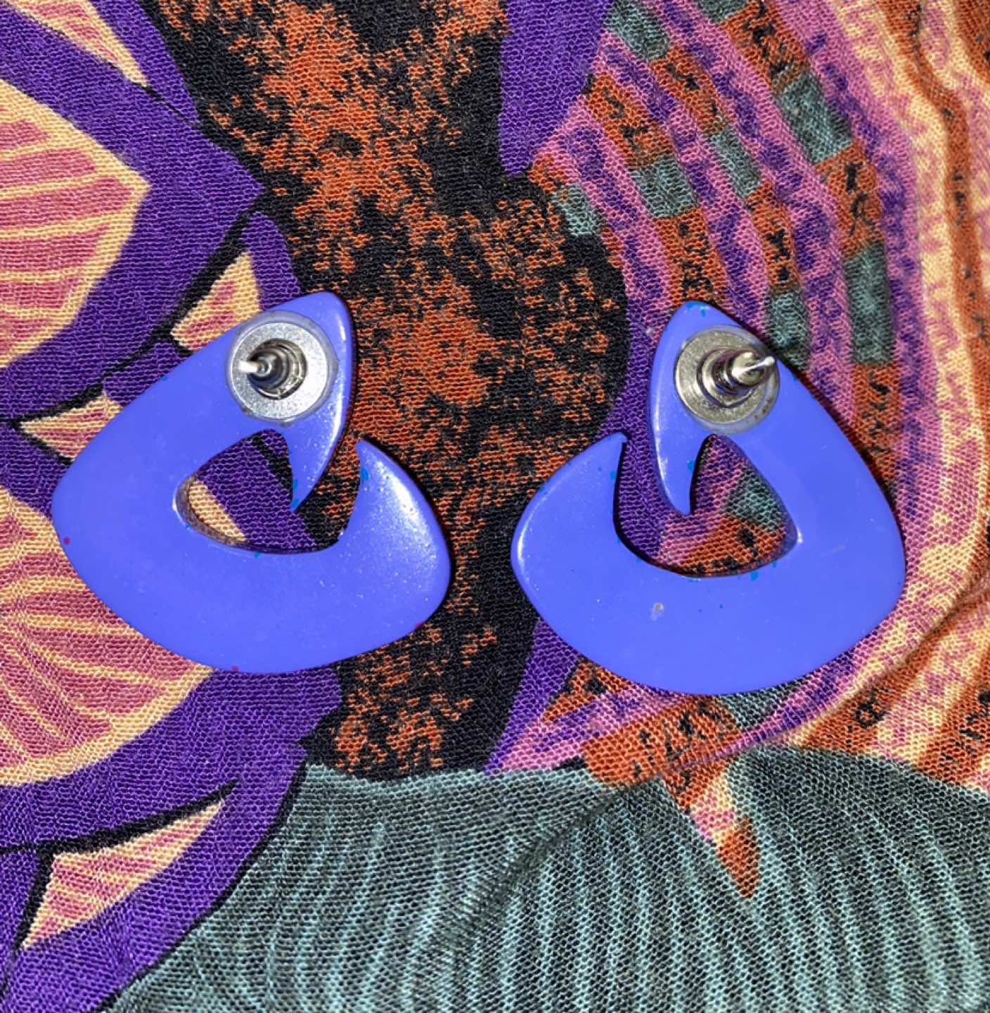 Vintage purple earrings - photo 2