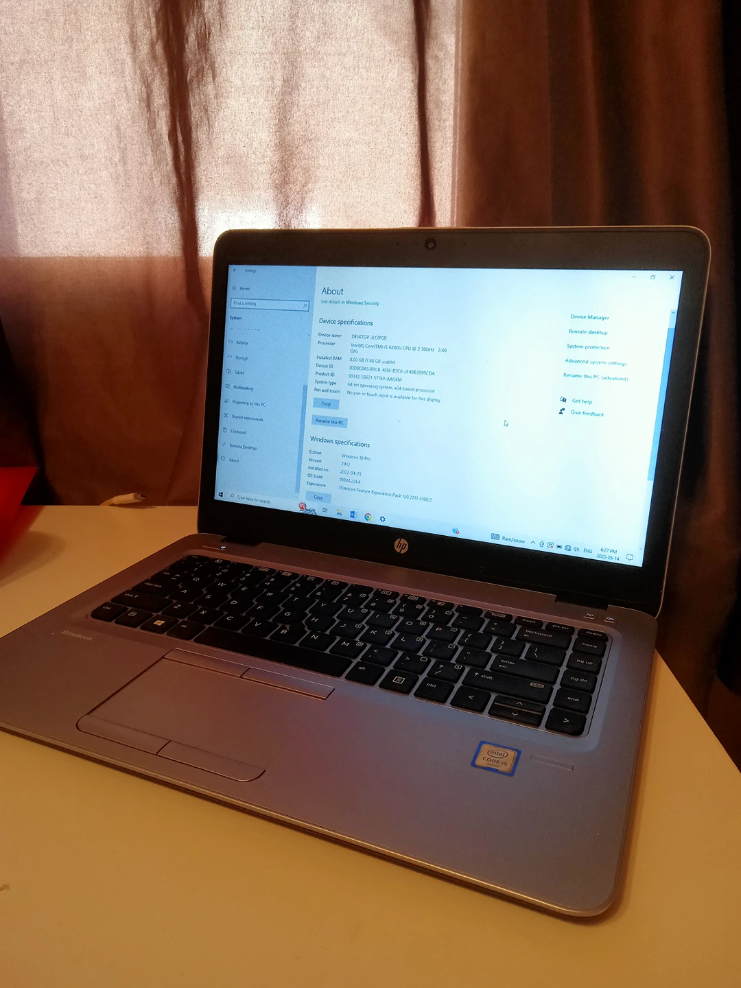 HP Elitebook 840 G3 14", 256GB SSD, 8GB RAM, LED, Core i5. thumbnail