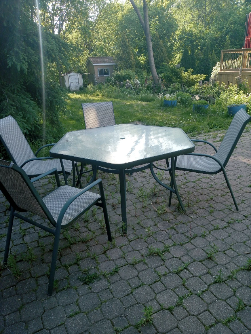 Patio table and 4 chairs