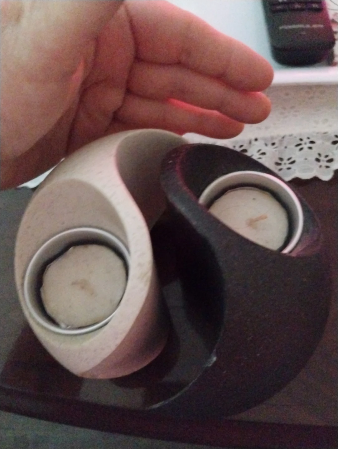 heavey stone tea light Holder yin yang image indicator(2)