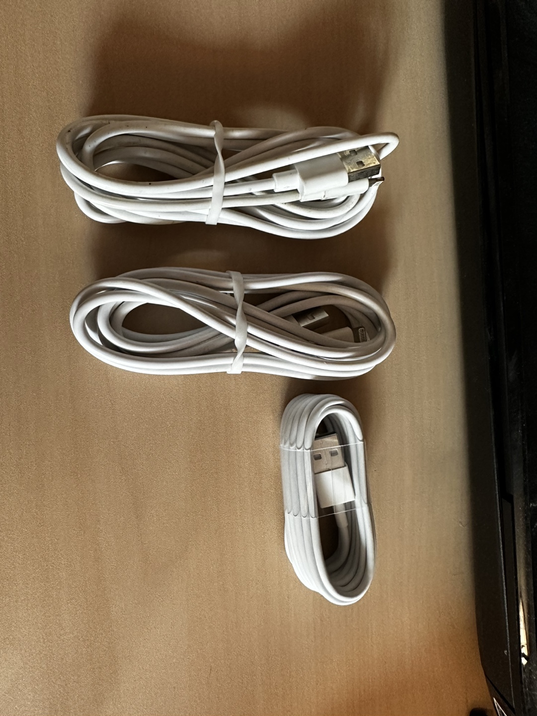 White Cell Phone Charging Cables 3 at 10ft each thumbnail