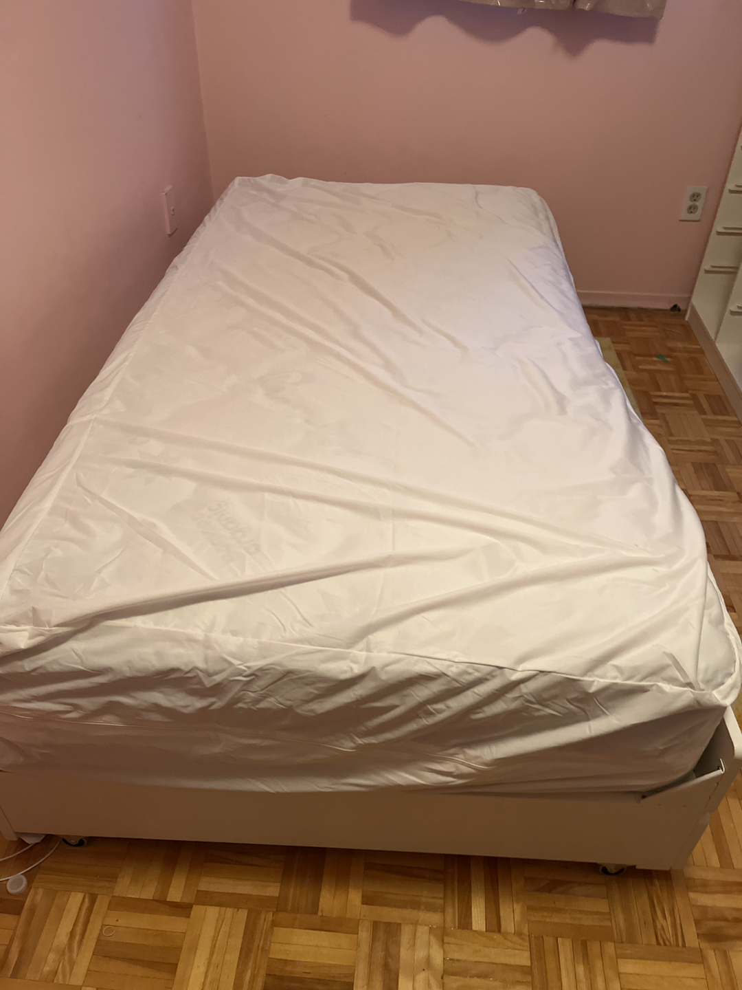 White Twin Bed with Storage