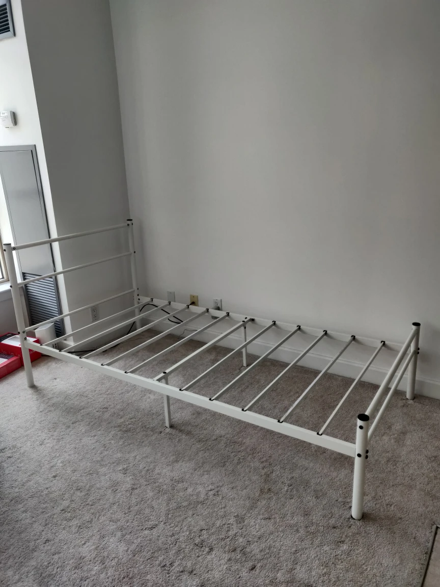 Twin Sized Metal Bed Frame (White) - photo 4