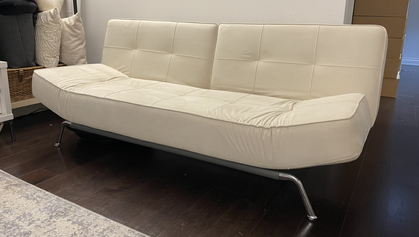 Modern Microsuede Sofa which Converts to a Guest-bed thumbnail