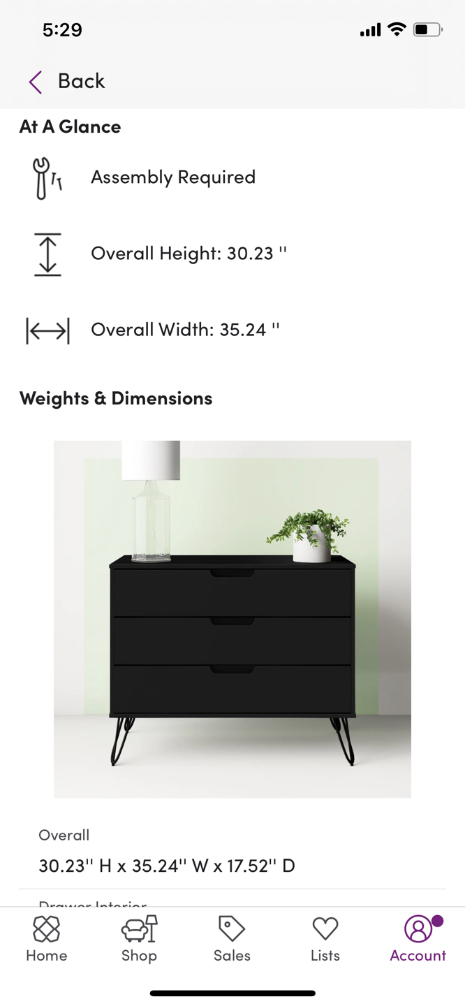 Black 3 Drawer Chest - photo 4