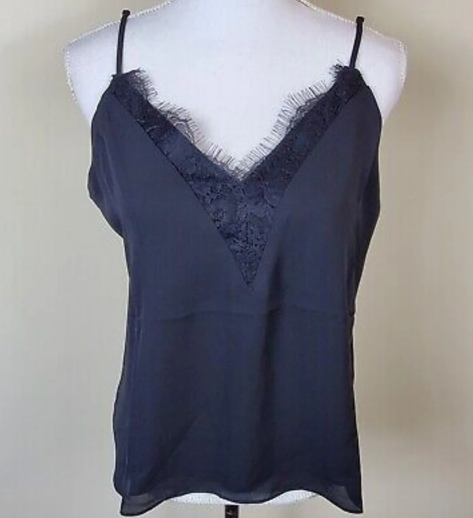 ABOUND Tank Top Camisole Women's L Black Lace Insert Lightweight thumbnail