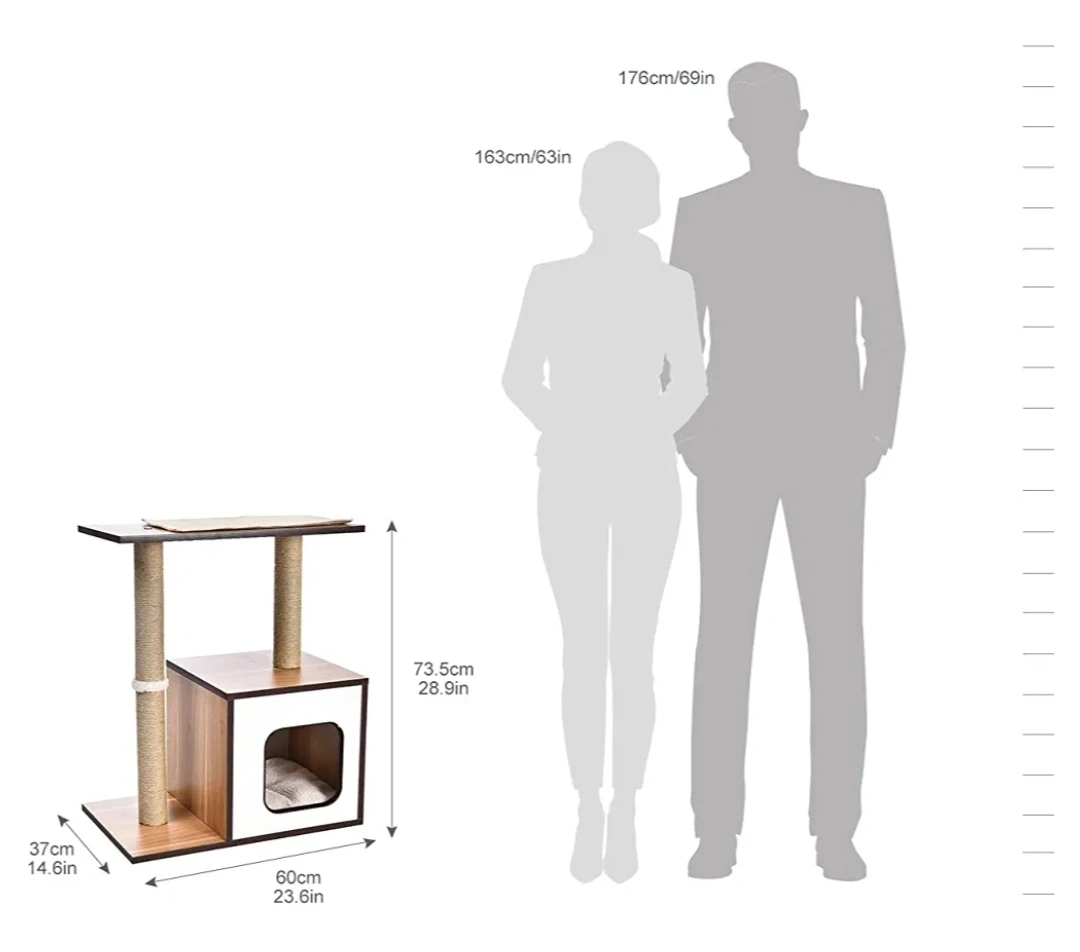 NEW! Dual Scratching Post Wooden Cat Tree Furniture image indicator(5)