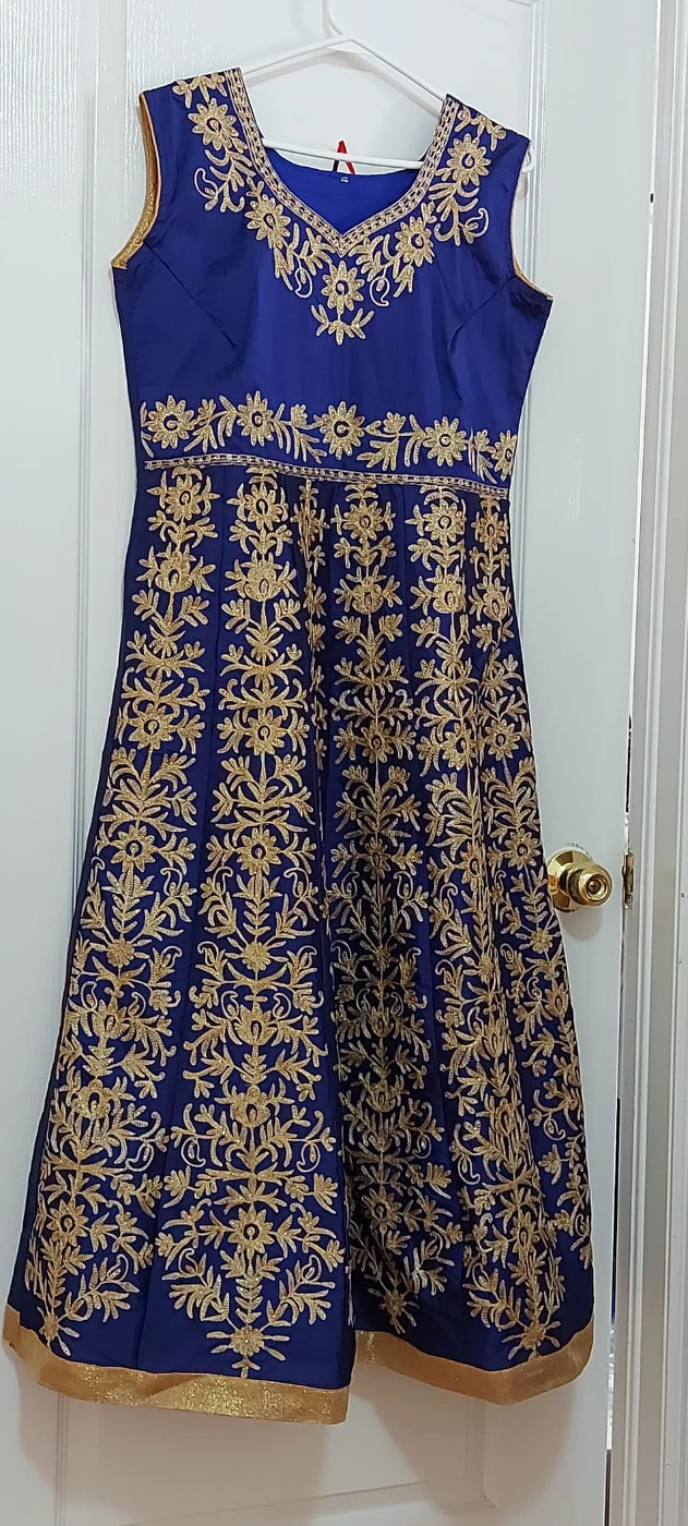beautiful violet color Indian style dress with skirt - photo 3