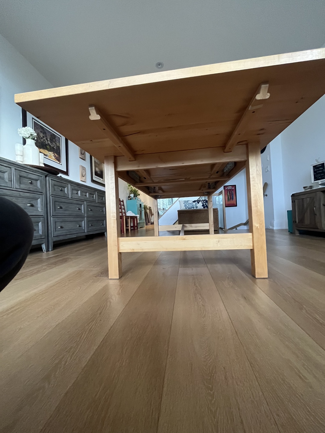 Solid Wood Dining Table with Extension - photo 3