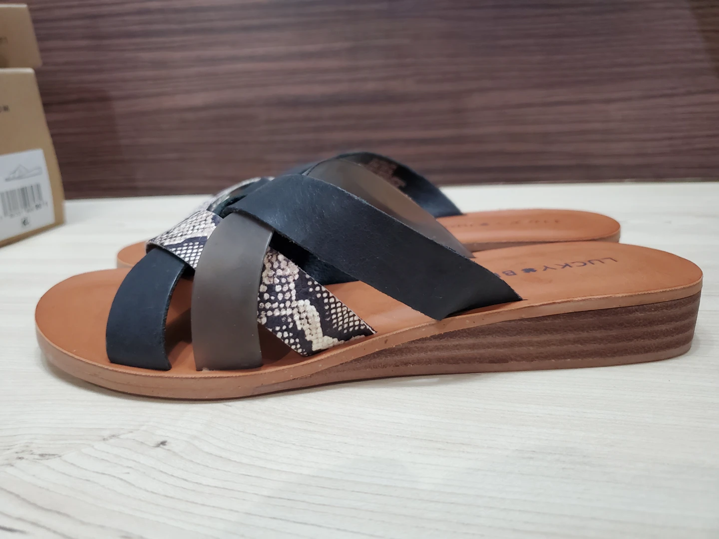 LADIES LUCKY BRAND SANDALS BLACK/SMOKE 6M - photo 3