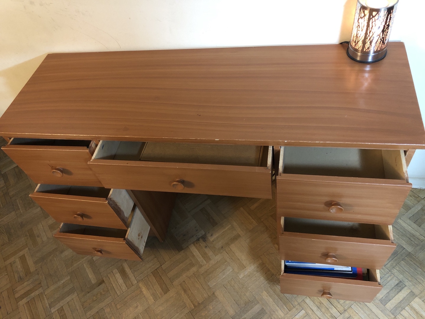 Wooden study table with drawers - photo 2