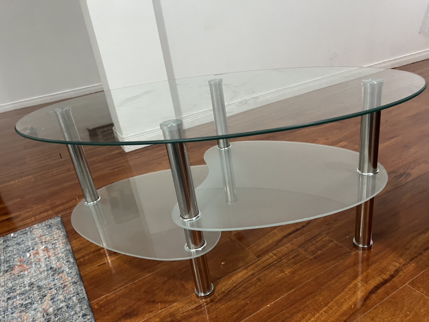 Glass coffee table