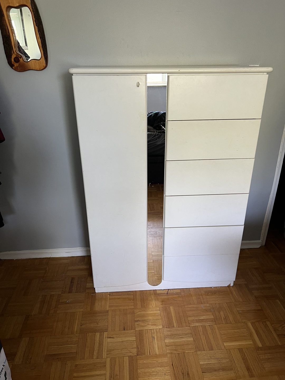 Clothing Armoire with Shelves and Drawers thumbnail