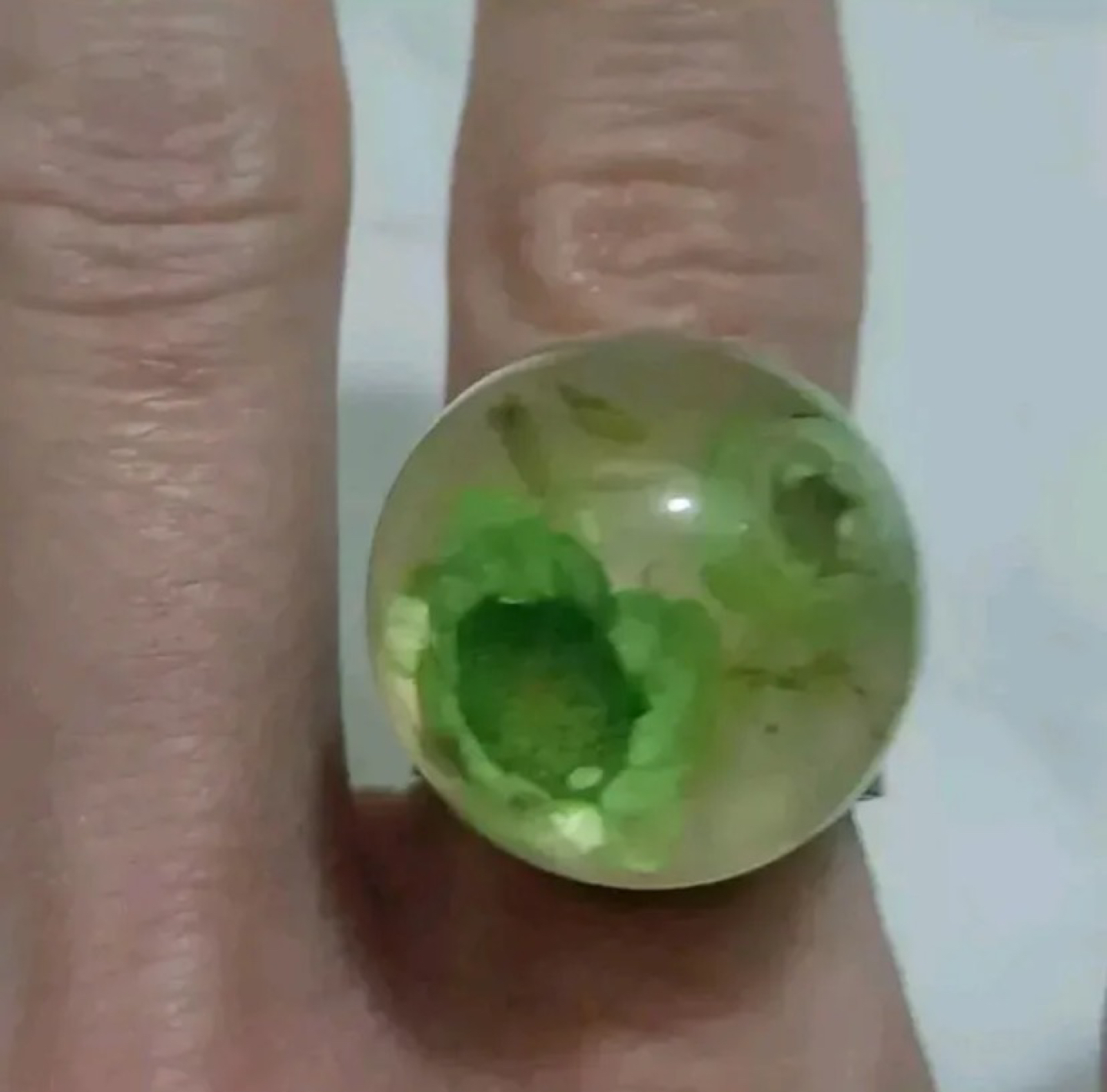 Vintage silver and glass dome ring image indicator(3)