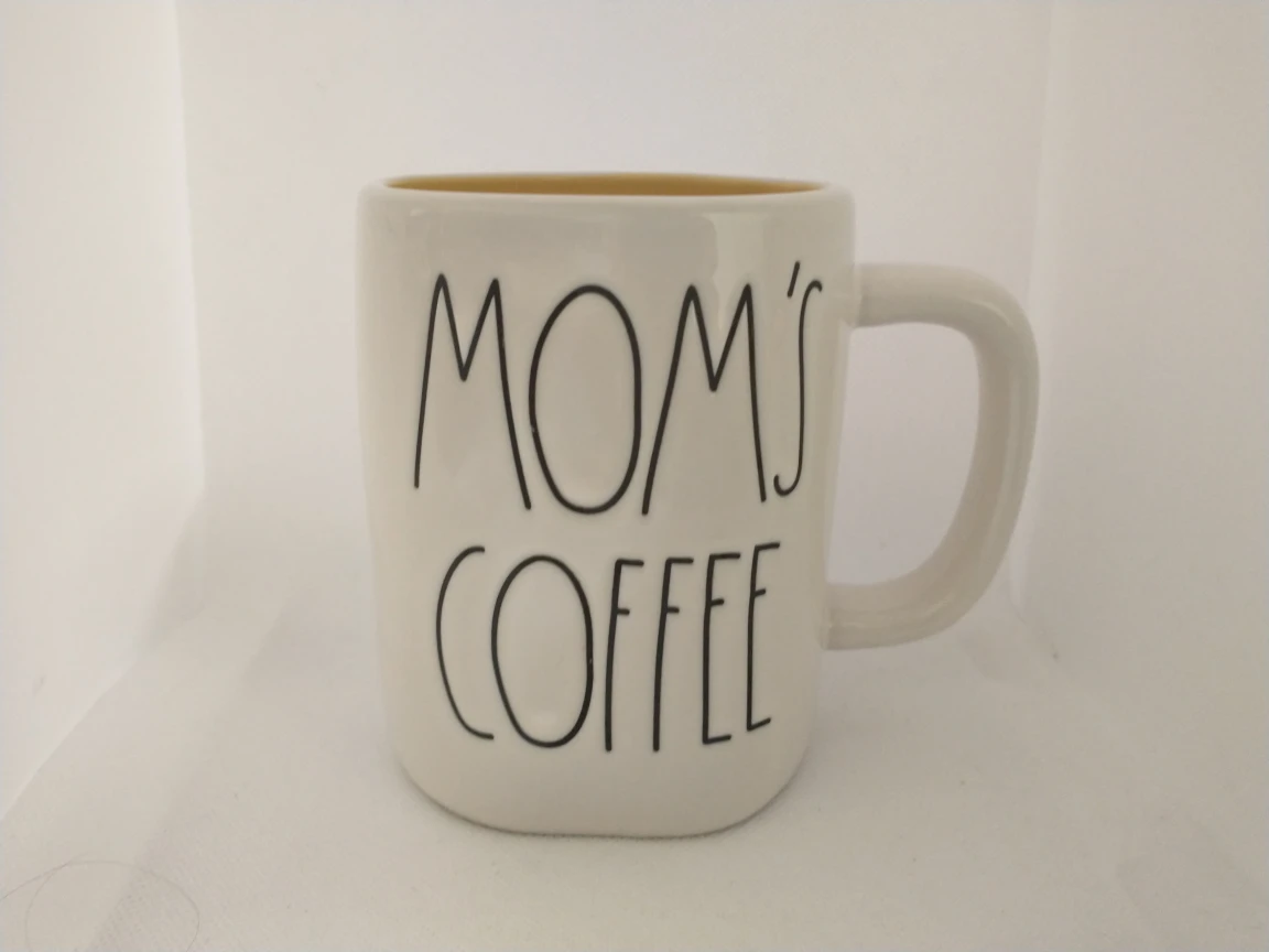 Rae Dunn Mom's Coffee White Ceramic Mug Mother's Day thumbnail