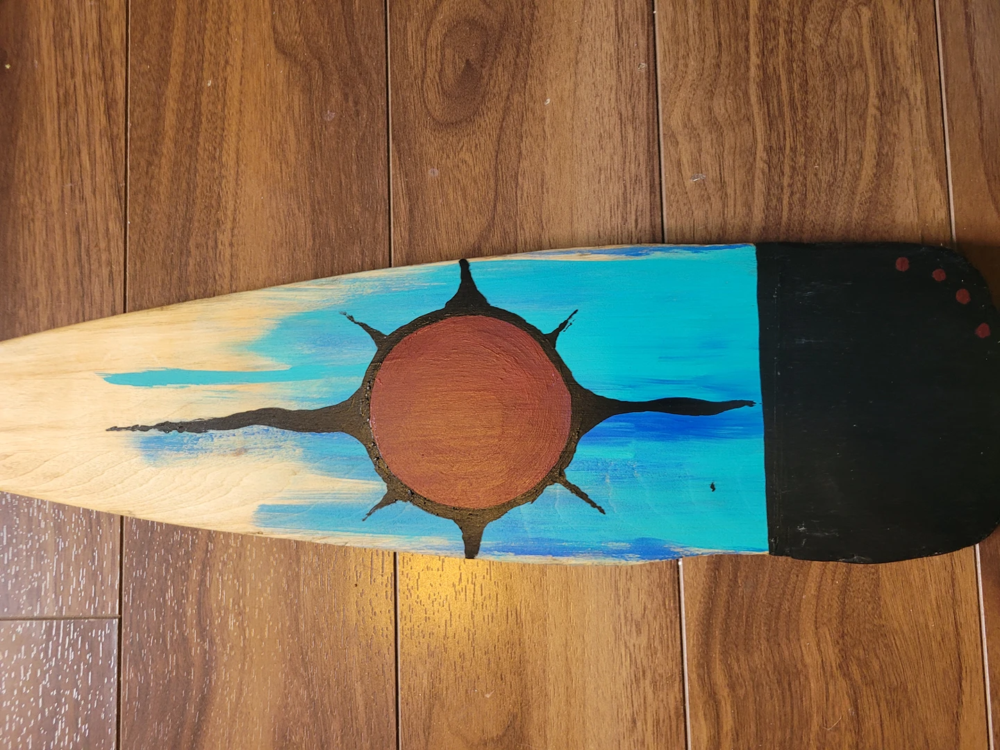 reclaimed wood paddle hand painted - photo 4