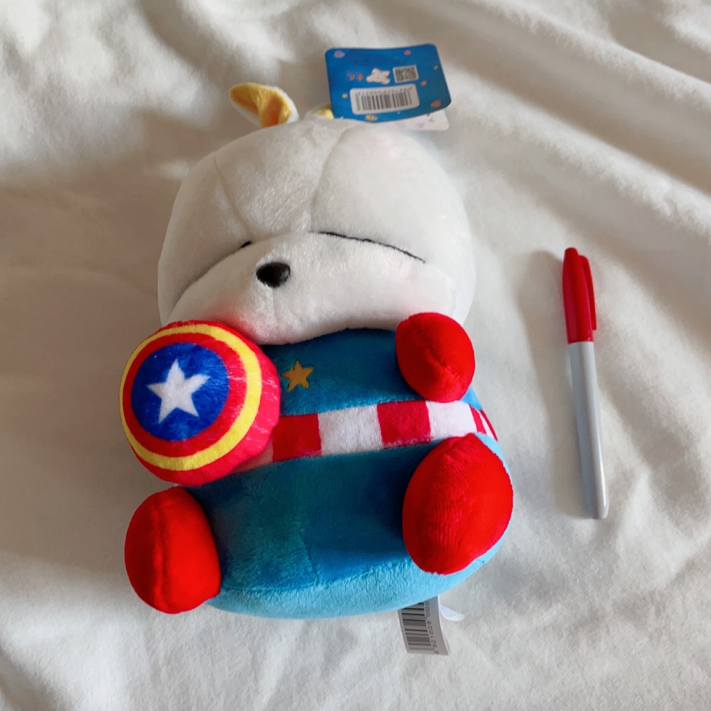 Mashimaro Captain American Plushie 🌱 image indicator(6)