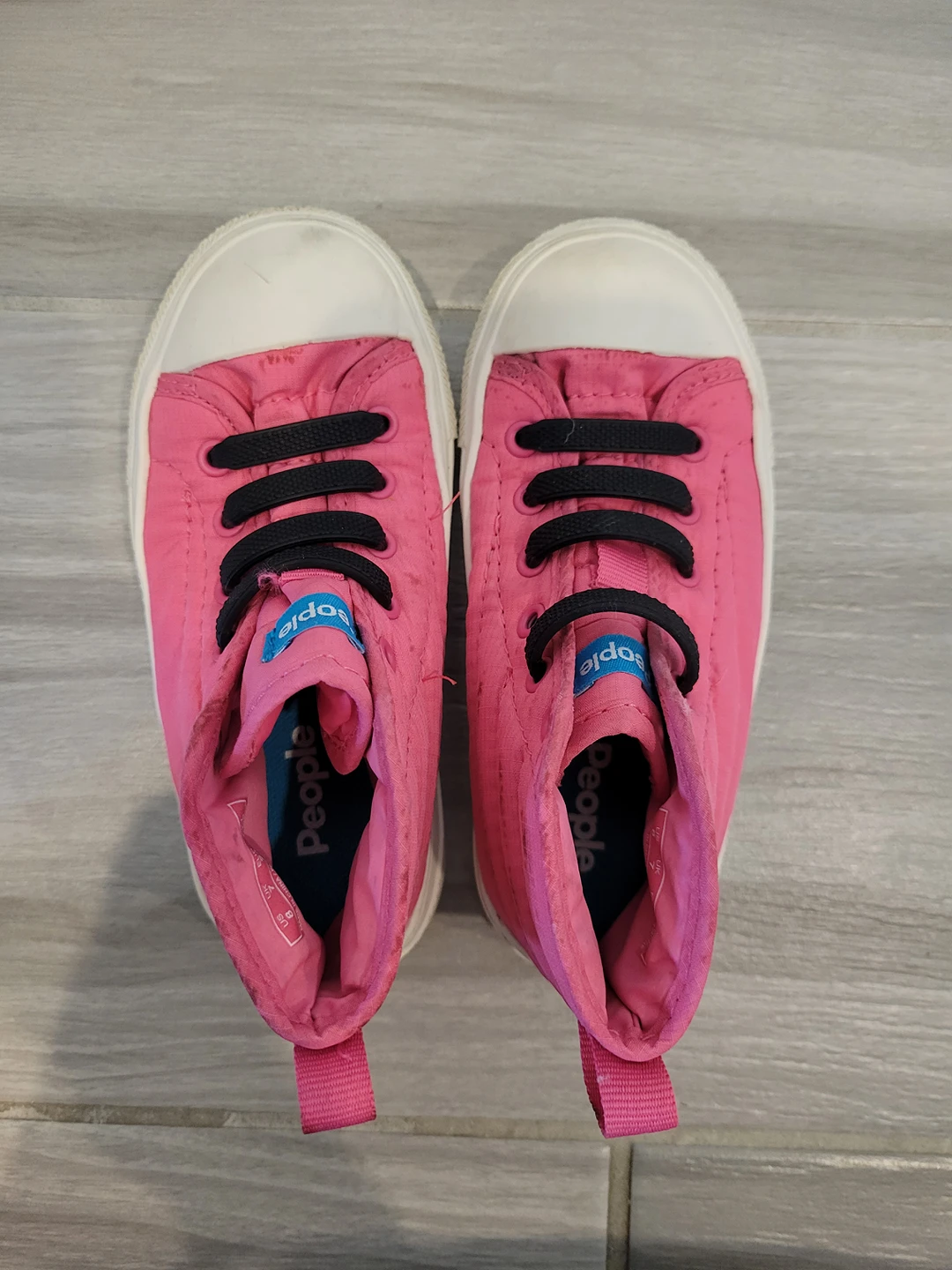 People Brand Toddler Bright Neon Pink High Top Sneakers (Size 8) image indicator(3)