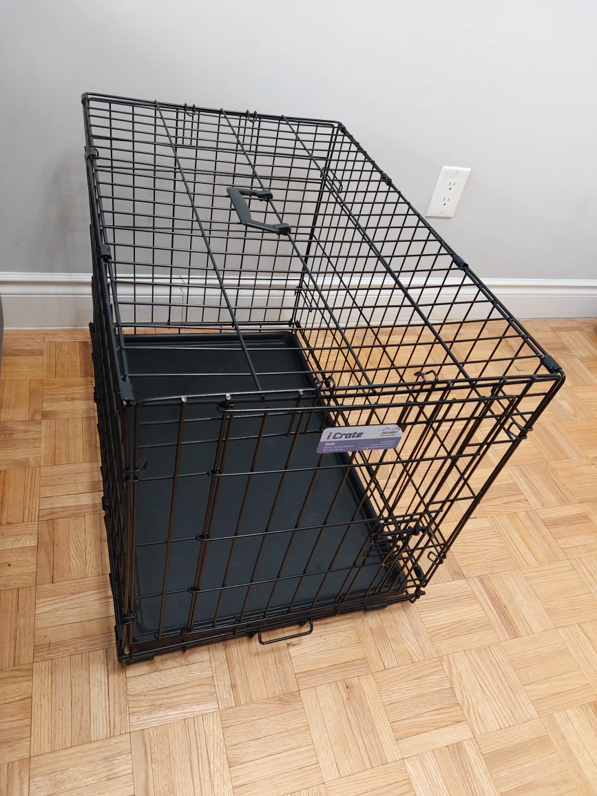 Medium Dog Crate  Folding Metal with Divider Panel