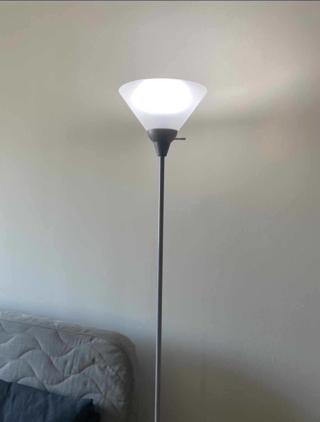 Gray standing lamp