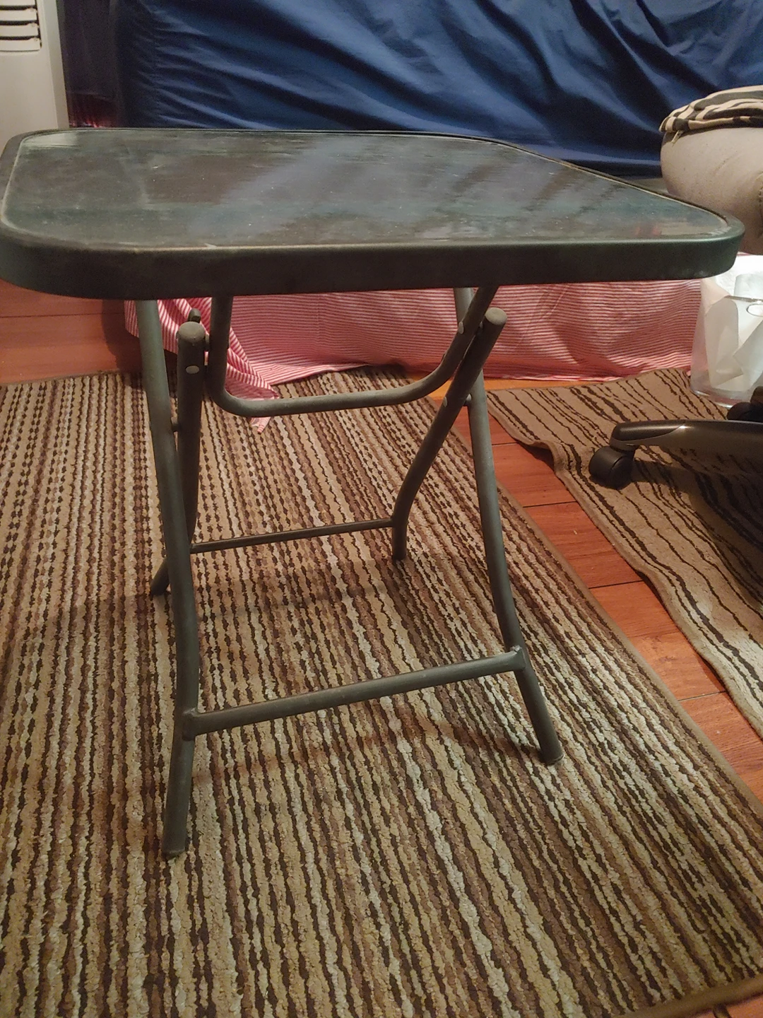 Small Glass Folding Patio Table - photo 2