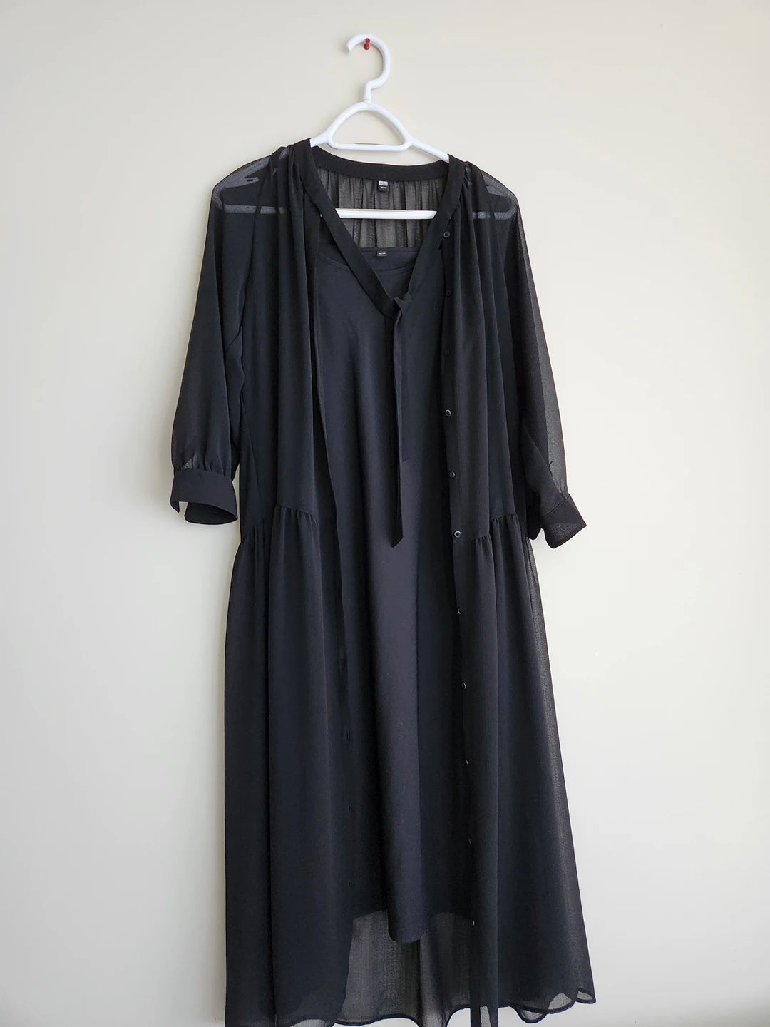 Button up black long dress