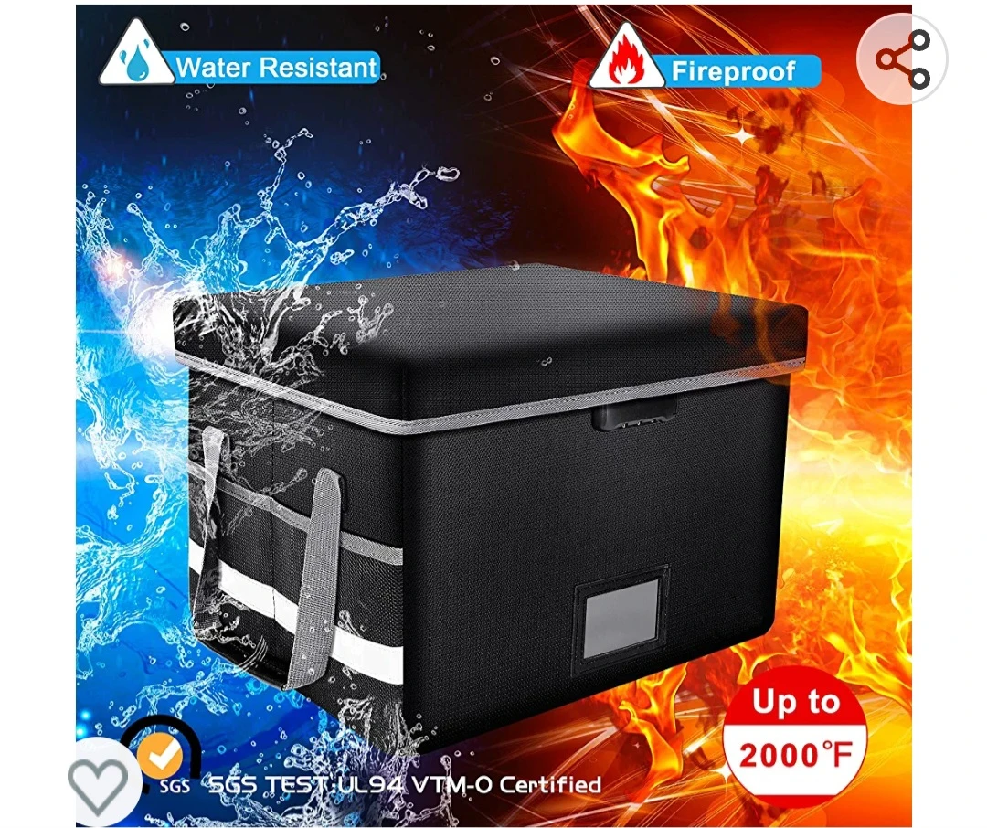 Brand New Fireproof File Box with Lock Lid Collapsible Organizer image indicator(5)