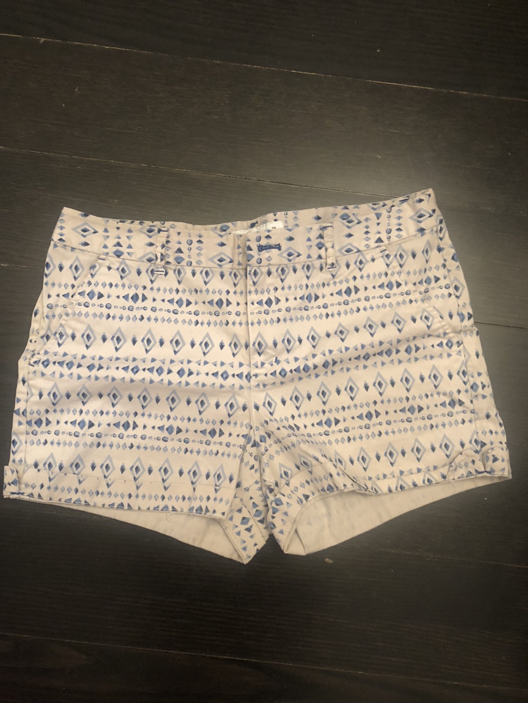 white printed shorts