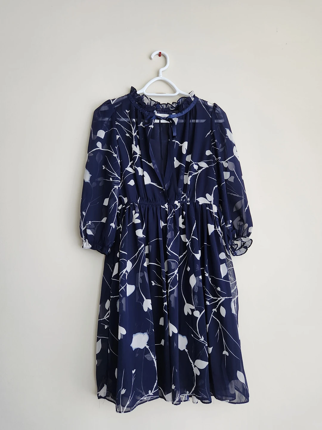 Blue chiffon petal dress