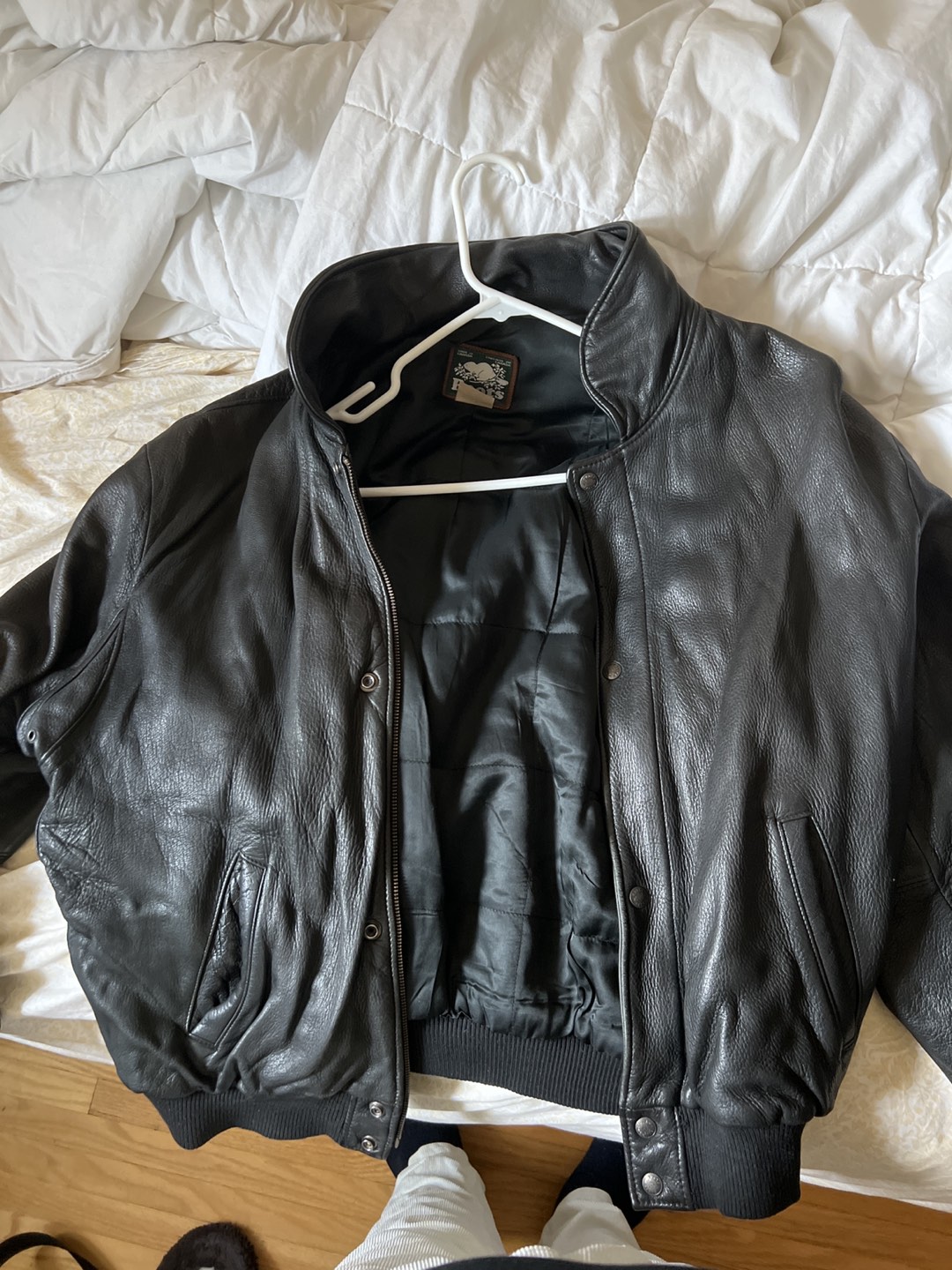 Vintage roots baseball leather jacket for sale