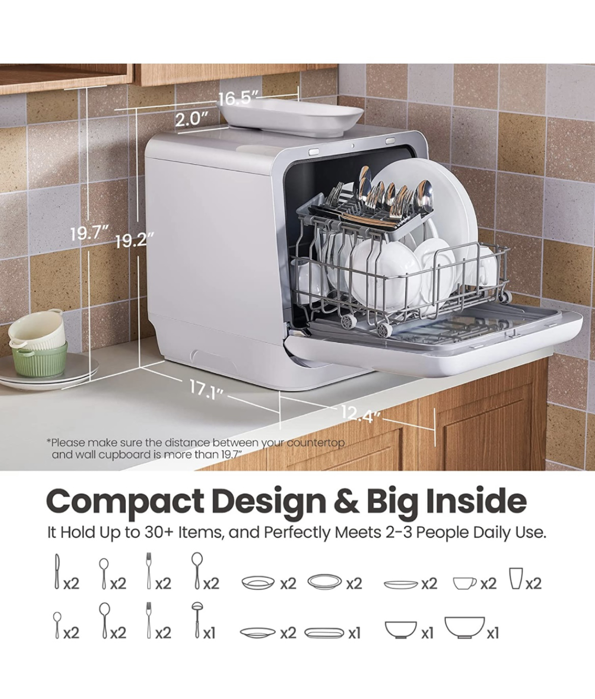 COMFEE' Countertop Dishwasher, Portable Dishwasher - photo 2