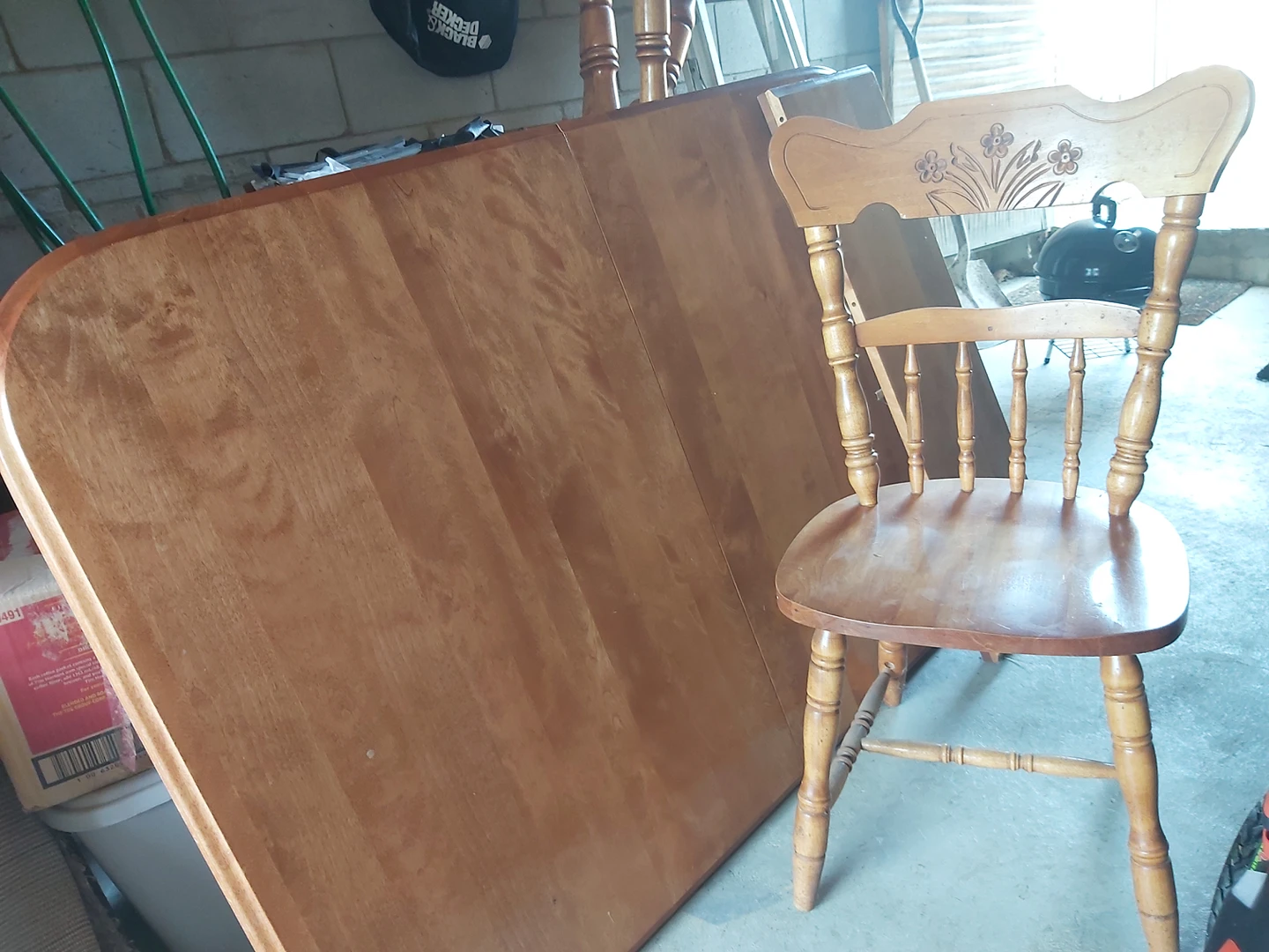 Solid oak dinning table set