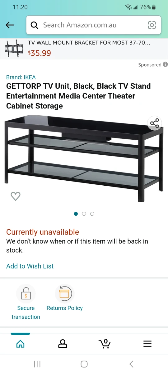ikea glass TV stand