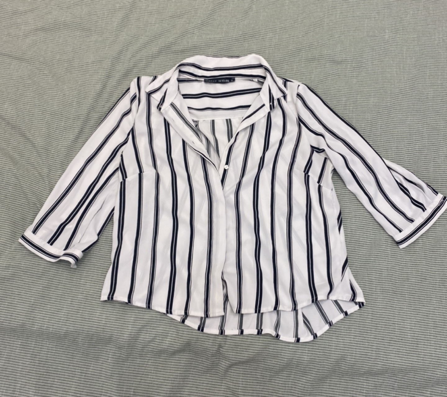 tally weijl - black and white striped blouse thumbnail