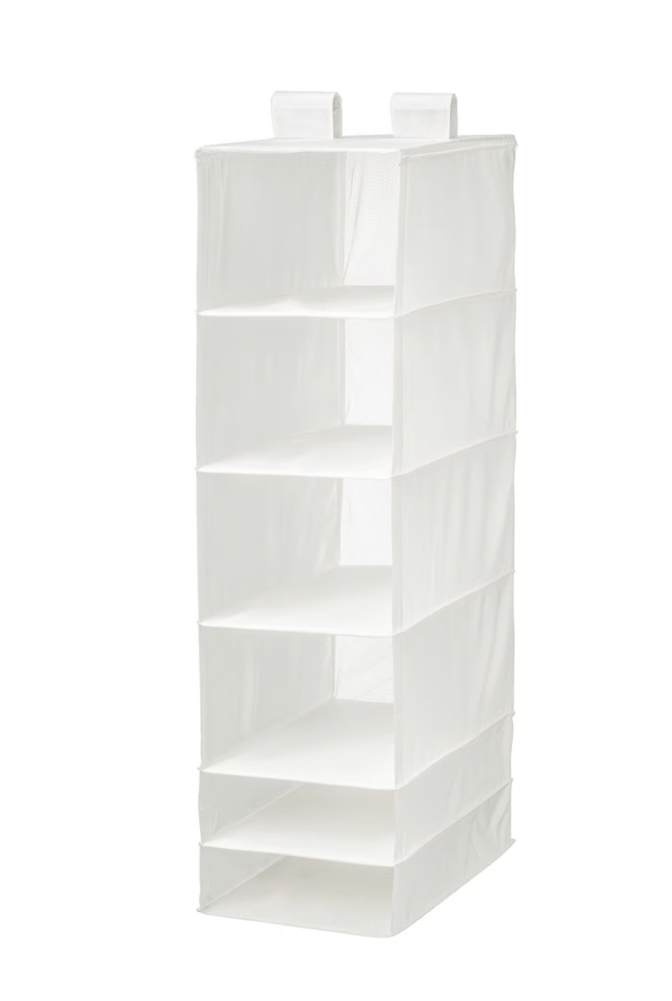 Ikea folding/ hanging Organizer with 6 wide shelf. white colour