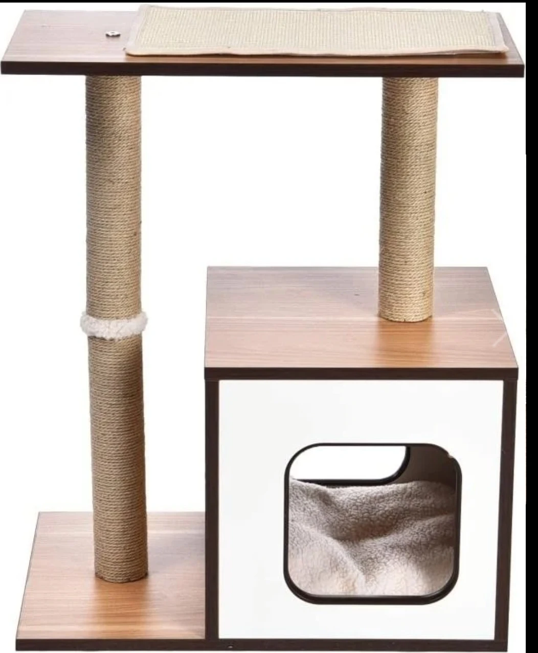 NEW! Dual Scratching Post Wooden Cat Tree Furniture image indicator(2)