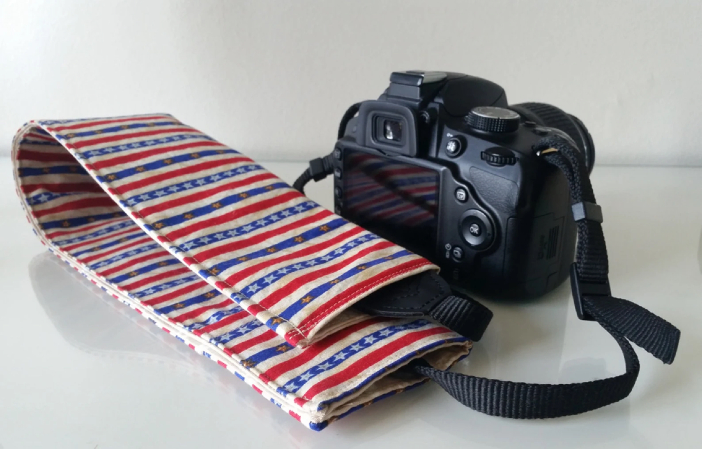 🥕NEW handmade Camera Strap Covers with lens cap holder image indicator(3)