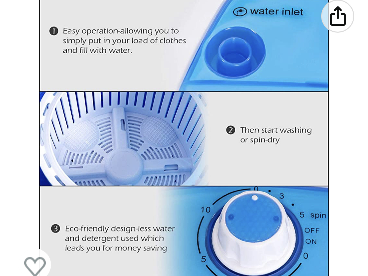 Portable Mini Washing Machine with Spin Dryer - photo 4