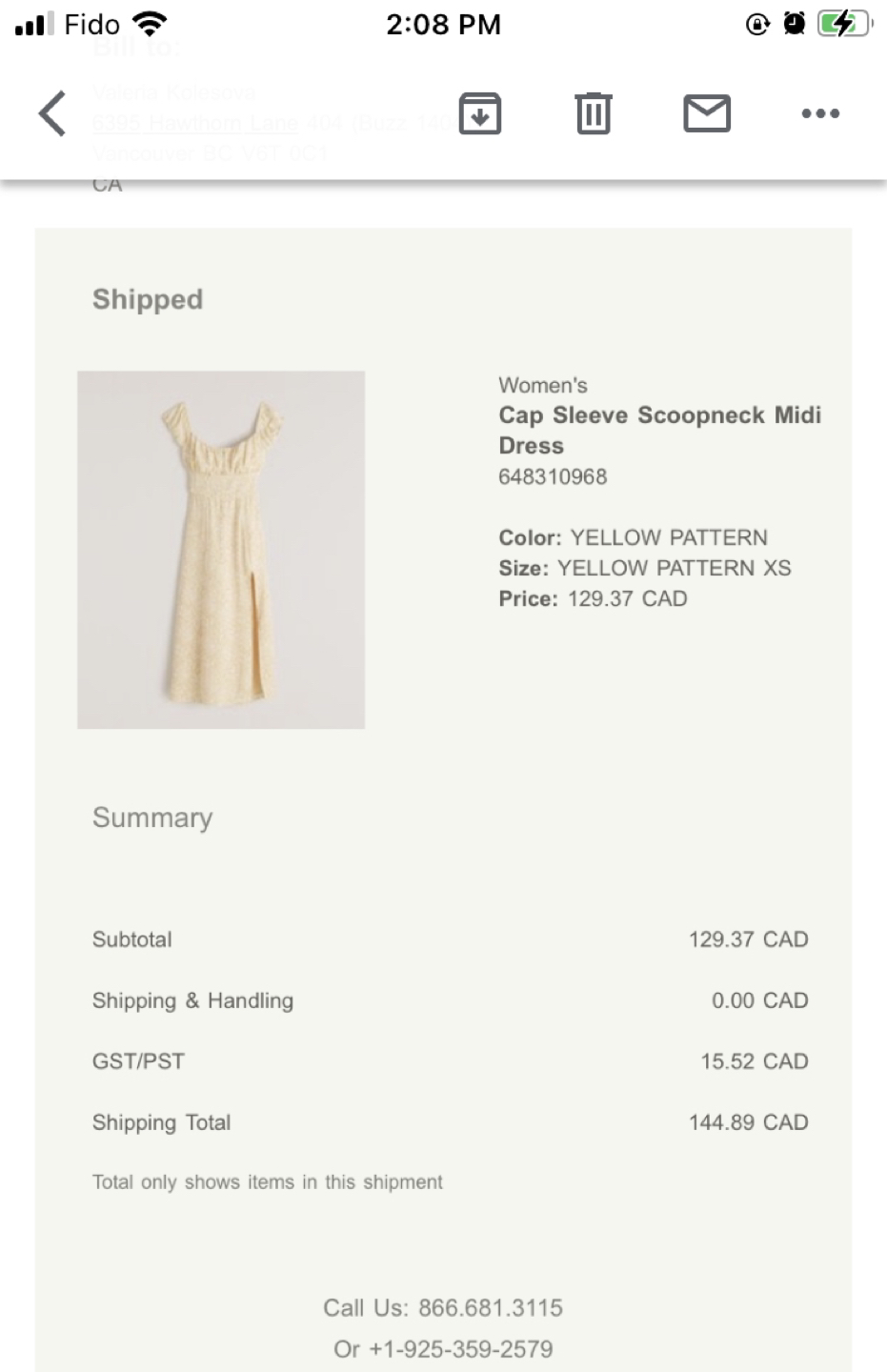Yellow midi summer dress, Abercrombie & Fitch